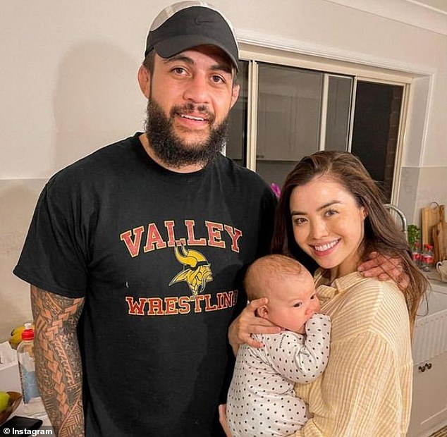 Tyson Pedro (pictured with wife Rosie and daughter Giselle) retired from UFC