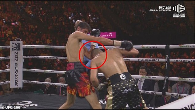 Tim Tszyu was cut by an accidental elbow early in the fight with Fundora.