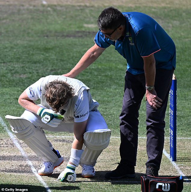 Will Pucovski suffered another blow to the head while batting during Victoria's Sheffield Shield clash with Tasmania in Hobart.