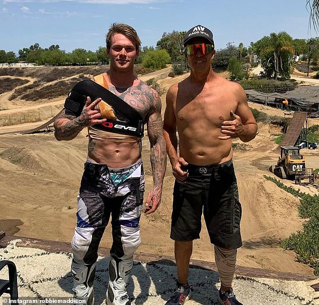 Robbie Maddison (right) first met Archer (left) when he was just seven years old.  Partner's death left world-famous stuntman 'broken'