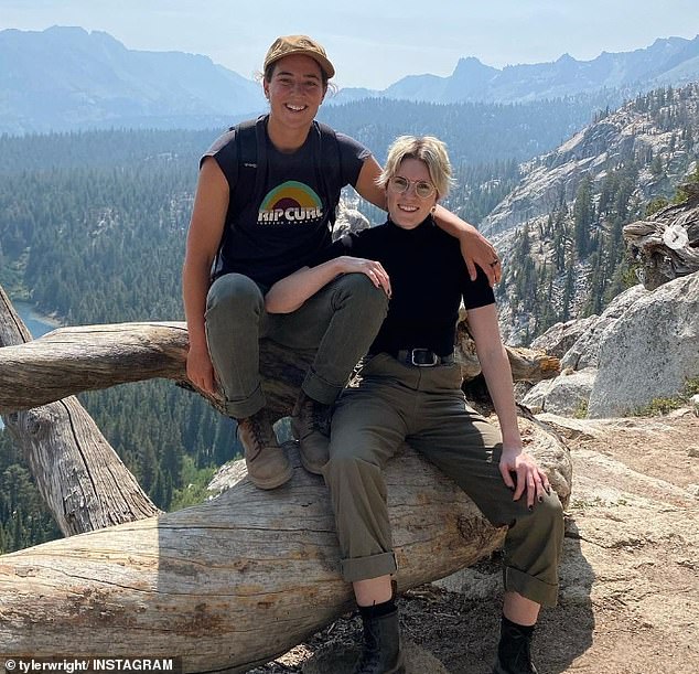 Wright (pictured left with wife Lilli) believes he can take his surfing to new heights after extensive tests and scans revealed a serious problem with his airways.