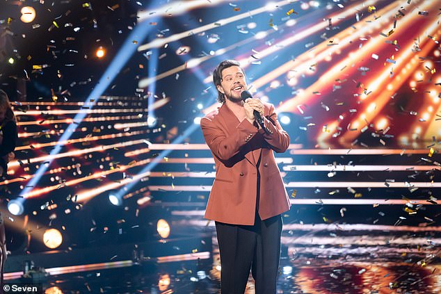 Dylan Wright (pictured) was crowned the winner of Australian Idol 2024 during Monday night's thrilling final, beating West Australian Amy Reeves and Queenslander Denvah Baker-Moller.