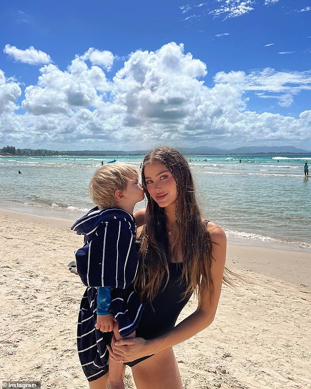 Belle Lucia (pictured) has revealed that her four-year-old son is not allowed any screen time.  The Australian influencer posted on Instagram Stories this week to explain why she made that decision.