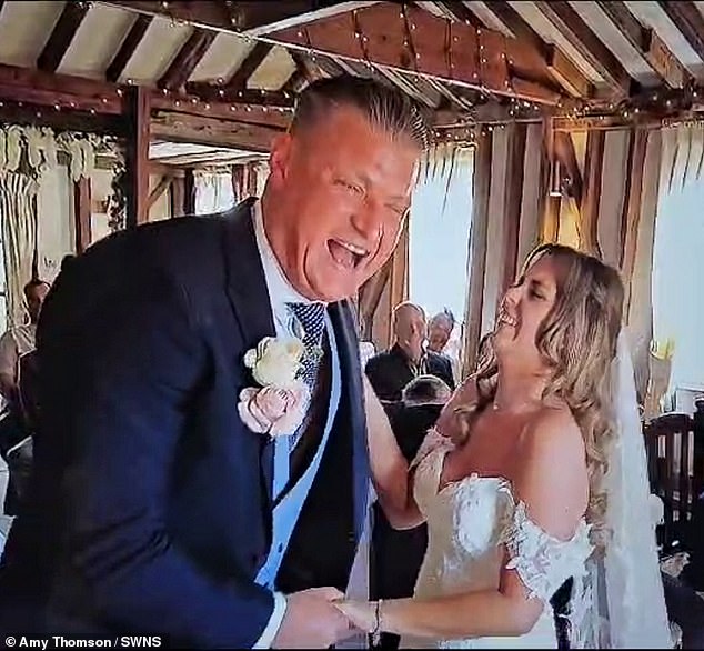 Robert and Amy Thomson, aged 36 and 33, from Essex, have revealed the hilarious moment Robert mixed up their wedding vows, resulting in an awkward mistake.