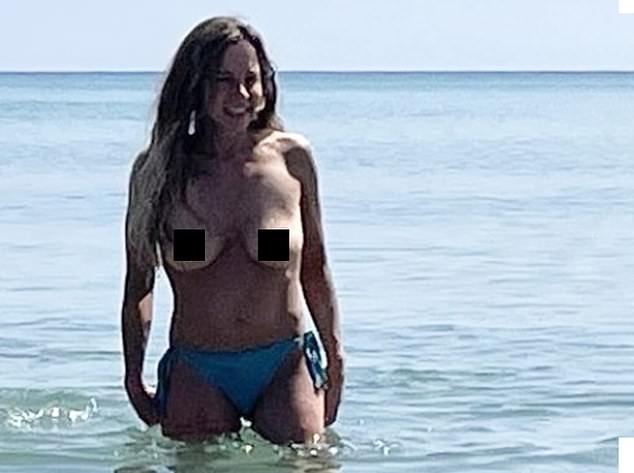 Former CBeebies presenter Sarah-Jane Honeywell, 50, shared a topless photo of herself to Instagram on Tuesday