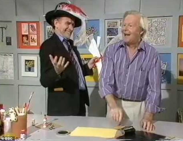 Colin (left) is remembered for his role on shows such as Take Hart and Hartbeat alongside the late Tony Hart (right).