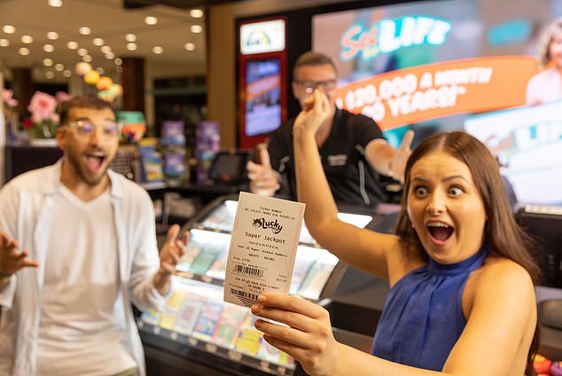The Sydney resident won the $10.5 million Jackpot prize in Lucky Lotteries Super Jackpot draw 10841 (stock photo, not the winner pictured)