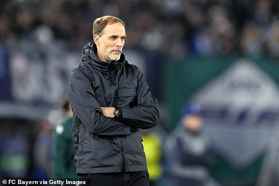 ROME, ITALY - FEBRUARY 14: Bayern Munich head coach Thomas Tuchel watches during the 2023/24 UEFA Champions League Round of 16 first leg match between SS Lazio and FC Bayern München at Stadio Olimpico on February 14, 2024 in Rome. Italy. (Photo by S. Mellar/FC Bayern via Getty Images)