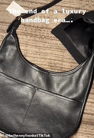 She also splurged on this black leather bag for just $50