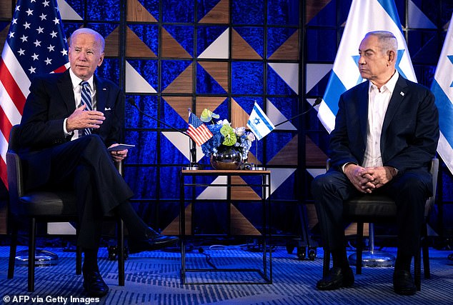President Joe Biden has been showing his frustration with Israeli Prime Minister Benjamin Netanyahu; Above, the two men meet in Tel Aviv in October.