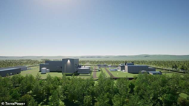 This concept image shows what TerraPower's nuclear power plant complex could look like once construction is completed in Kemmerer, Wyoming.