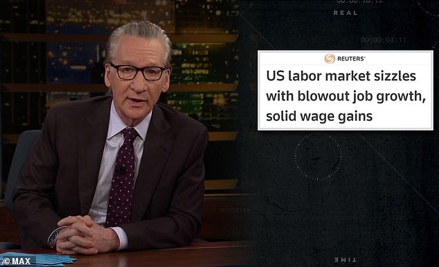 Multimillionaire television host, political commentator and comedian Bill Maher has argued that inflation is not that bad and that Americans' disapproval of President Biden is based on a failure to understand economics.