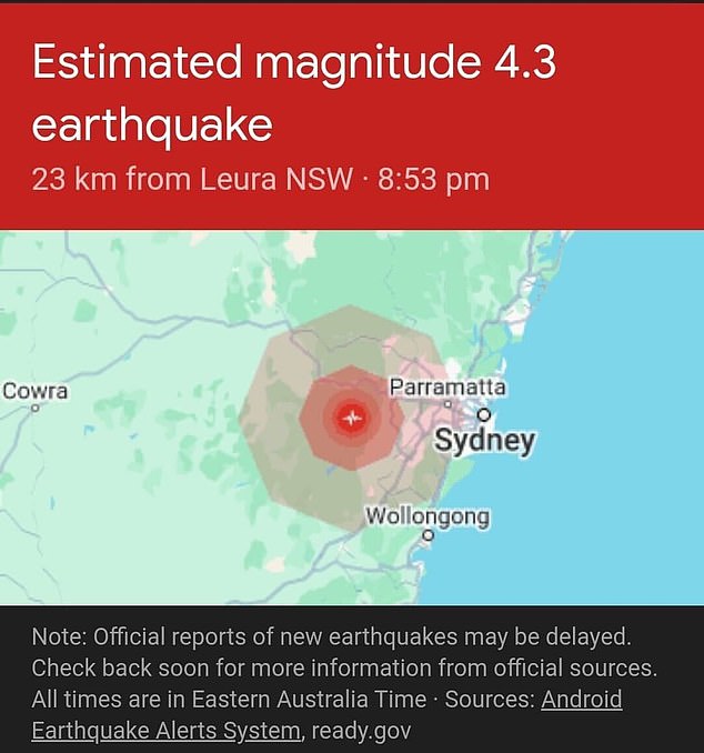 4.3 magnitude earthquake shakes Sydney's Blue Mountains