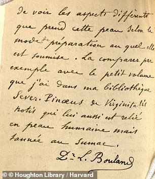 The notes that accompanied the book explaining why the binding was made.