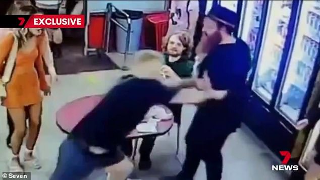 Police were called to Falafel House on Hindley Street, a popular party strip in Adelaide, on Sunday after reports of a fight