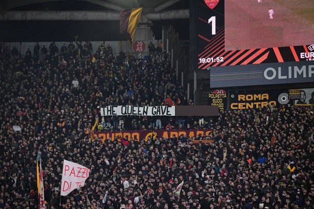 Roma ultras raised an offensive banner with a vile message about the late Queen last week.