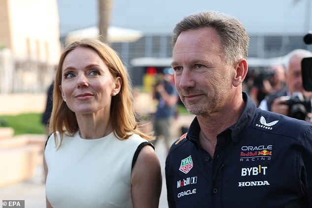 Christian Horner (right) was accused of 'inappropriate behavior' by a colleague, but his wife Geri Halliwell (left) stood by him.