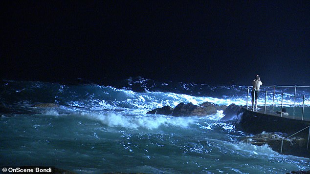A massive search operation is underway for a man who went missing after becoming trapped in a rip at Bronte Beach in Sydney's east on Sunday night (pictured).