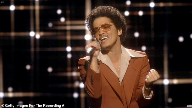 Bruno Mars does not have a $50 million gambling debt with MGM Resorts, the organization announced Monday.  Pictured performing at the 2021 Grammys