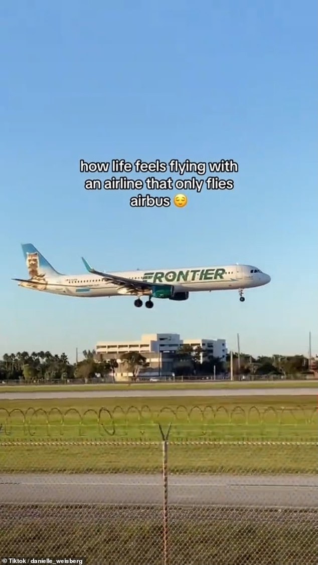 Frontier Airlines posted a since-deleted TikTok video of one of its planes landing on a runway while promoting its use of Airbus planes.