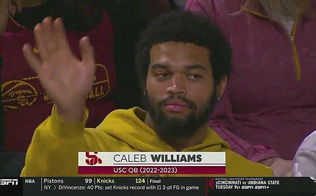 Former USC Quarterback Caleb Williams Spotted Dancing in March Madness Stands