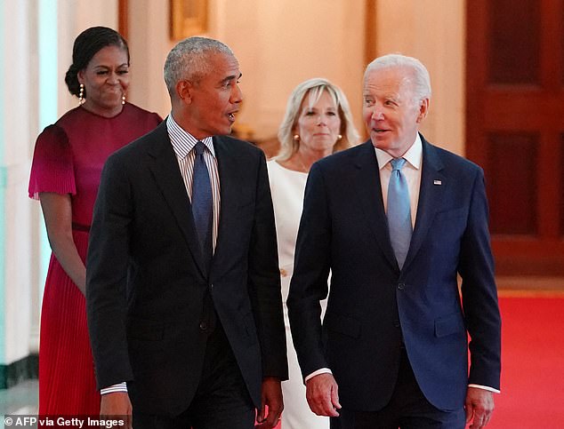 Former President Barack Obama and US President Joe Biden