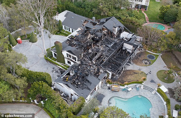 Shocking damage to Cara Delevingne's Los Angeles home has been revealed in new aerial images, after the property was engulfed by fire.