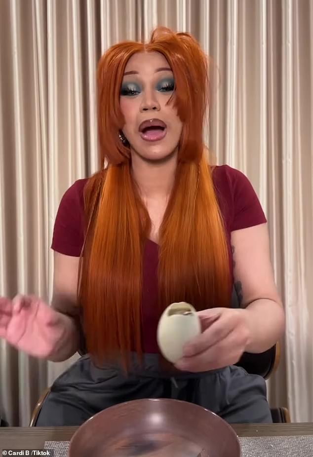 Cardi B took a chance on a popular dish in the Philippines and recorded it on video to share with her 24.6 million TikTok followers.
