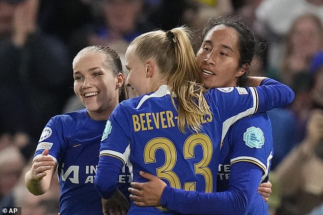 Mayra Ramírez scored in the first half against Ajax as Chelsea sealed a place in the Women's Champions League semi-finals.