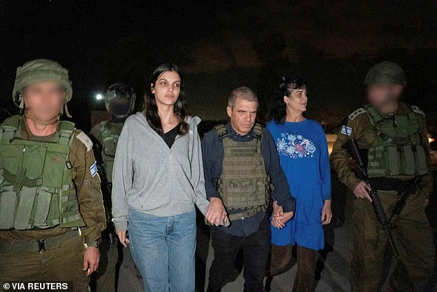 After spending two weeks in captivity in Gaza, Judith (right) and Natalie (left) were handed over to Red Cross officials at the end of October.