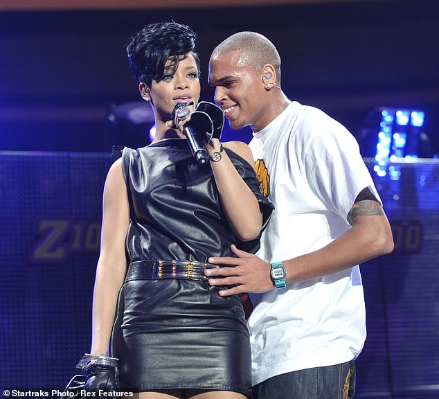 Brown pleaded guilty to one count of felony assault for attacking his then-girlfriend Rihanna, now 35, in a highly publicized incident in 2009; seen in 2008