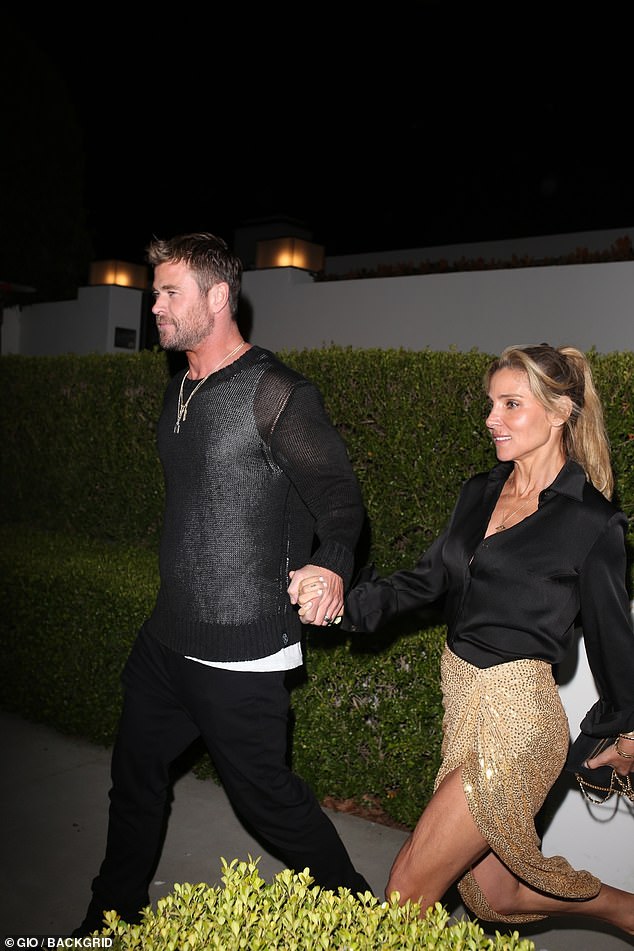 Chris Hemsworth and his wife Elsa Pataky were out celebrating ahead of Hollywood's biggest night in Los Angeles on Saturday