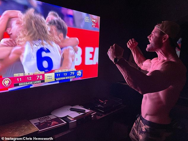 Thor star Chris is frequently seen at Bulldogs games, as well as sharing posts on social media showing him watching the games on television.