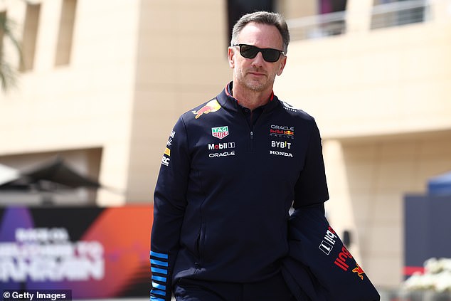 Christian Horner, Red Bull's top under fire, arrived at the Bahrain International Circuit for the opening race of the 2024 season