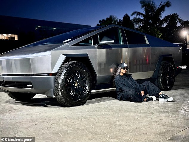 Ciara left the internet divided after posting a photo with her new silver Tesla Cybertruck
