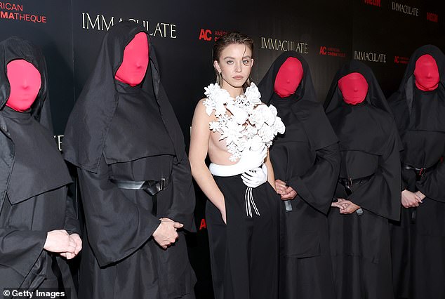 Sydney Sweeney surprised on the red carpet at the premiere of her new film Immaculate