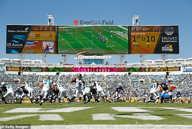 A convicted sex offender was sentenced to 220 years in prison after hacking into the Jacksonville Jaguars' stadium jumbotron and also possessing child pornographic material.