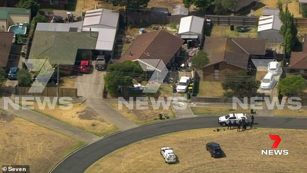 A siege continues in Corio, Victoria (pictured) on Sunday afternoon, amid reports that one person had been shot.