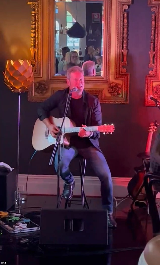 Craig McLachlan surprised his fans when he played a surprise gig at a Sydney pub recently.  The 58-year-old actor and performer sang some of his own songs solo.  Pictured: McLachlan recently playing at Sydney's Beacham Hotel