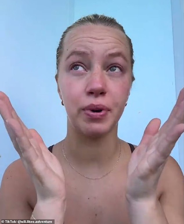 Content creator Aili Hillstrom uploaded a tearful video to TikTok, saying she hasn't slept for the past two nights aboard the ship.