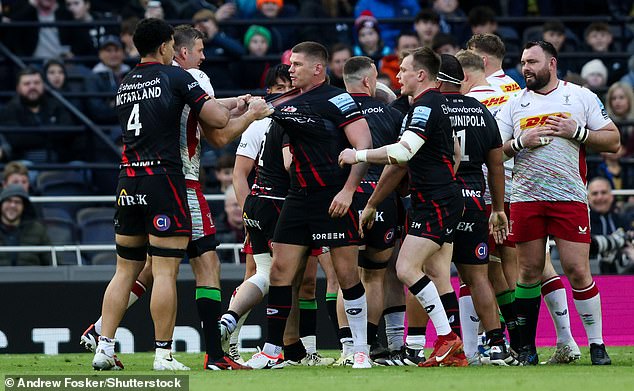 An ugly collision between captains Stephan Lewies and Owen Farrell took place at the end of Saracens' win over Harlequins.