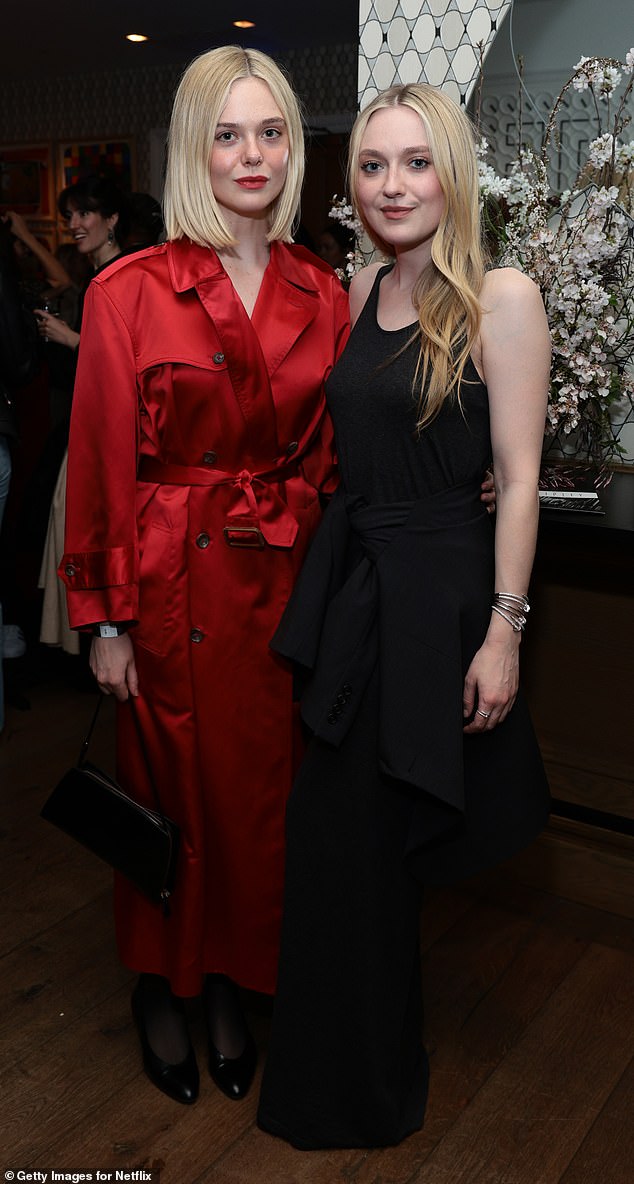 Dakota Fanning's younger sister, Elle Fanning, was by her side Tuesday night at Netflix's Ripley NY Tastemaker event.