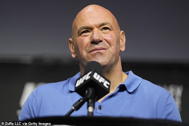 Dana White reacts after former UFC star Francis Ngannou loses to Anthony Joshua