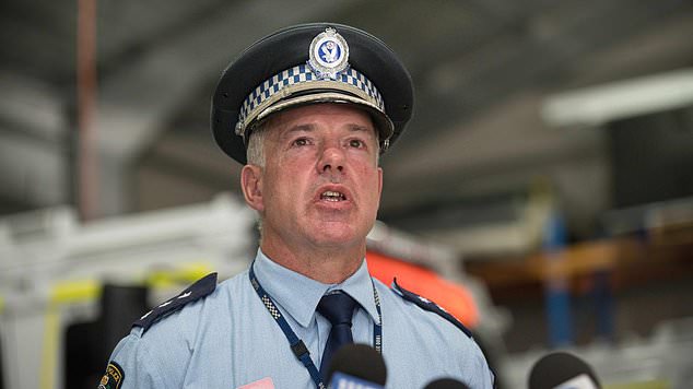Inspector Mark Wakeham, Auburn Police Area Command Duty Officer addresses the media as the search concerns a boy missing from Auburn at NSW SES Auburn Unit : Picture: NCA NewsWire / Flavio Brancaleone