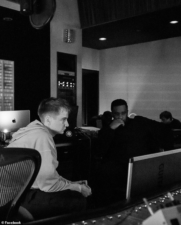 Paul with Diddy in the recording studio, posted on Paul's Facebook and included in the lawsuit.