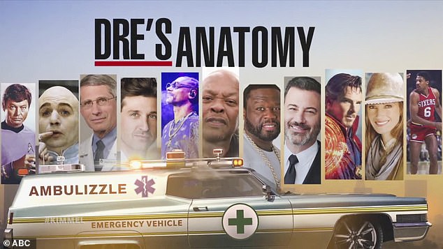 On Tuesday's episode of Jimmy Kimmel Live, the late-night host was ridden on a gurney to his doctor's appointment for a sketch called Dre's Anatomy.