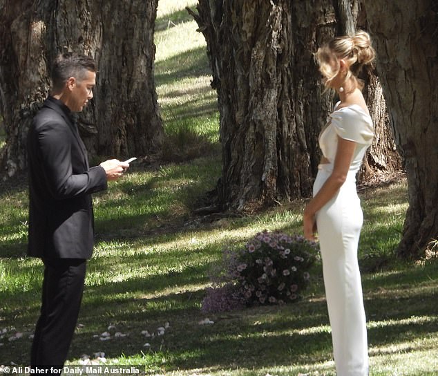 Leaked photos show the dramatic moment Married At First Sight's Lauren Dunn and Jonathan McCullough ended their relationship during Final Vows in November last year (pictured).
