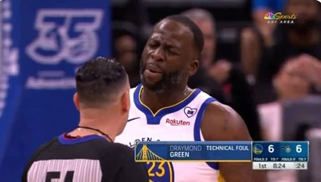 Draymond Green received two technical fouls and was ejected from a game against the Magic.