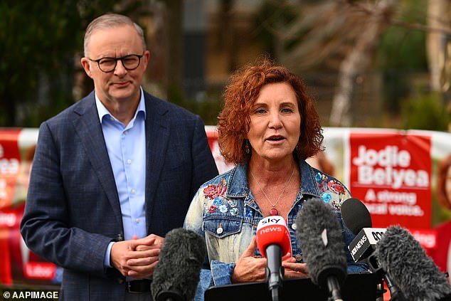 Anthony Albanese's birthday wish has come true as Labor retains a crucial seat following a by-election in Melbourne's Dunkley electorate (the Prime Minister is pictured with candidate Jodie Belyea).