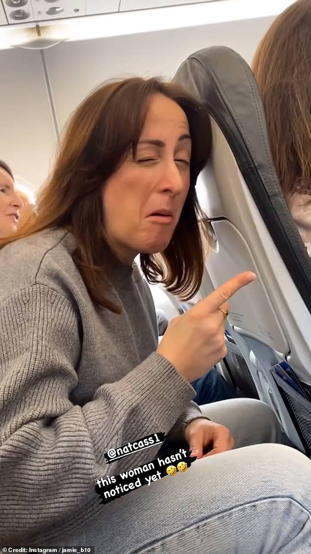 EastEnders star Natalie Cassidy was at the center of a funny moment on a flight to Glasgow when a fan failed to notice the fact she was sitting just inches away.